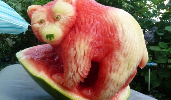 اجمل تصميمات البطيخ فنون النحت على البطيخ