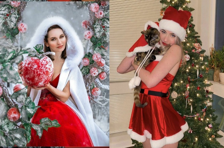 بنات عيد ميلاد راس السنة 2023 صور بنات مع شجرة عيد الميلاد ، تصوير بنات لعيد الميلاد ، سنة 2023 مع شجرة الميلاد المجيد للبنات